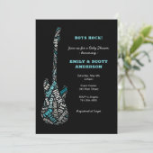 Invitation Baby shower de guitare Rock-a-bye (Debout devant)