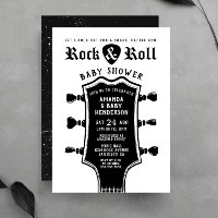 Invitation Baby shower de guitare rock and Roll