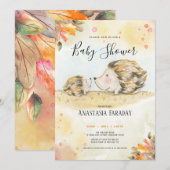 Invitation Baby shower de haies boisées d'automne (Devant / Derrière)