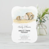 Invitation baby shower de haies de bois aquarelle (Debout devant)