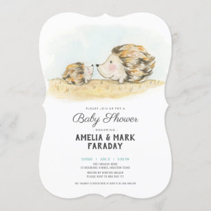 Invitation baby shower de haies de bois aquarelle