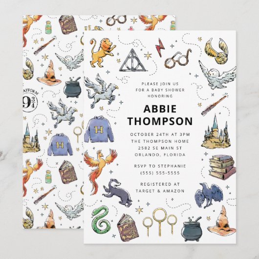 Invitation Baby shower de Harry Potter Icon (Devant / Derrière)