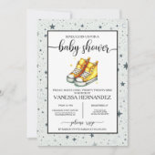 Invitation Baby shower de haut-de-haut bébé jaune (Devant)