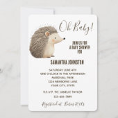 Invitation Baby shower de hérisson Brown à la crème blanche m (Devant)