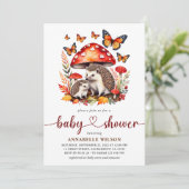 Invitation Baby shower de hérisson d'automne Woodland (Debout devant)