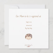 Invitation Baby shower de hérisson pour bébé fille (Dos)