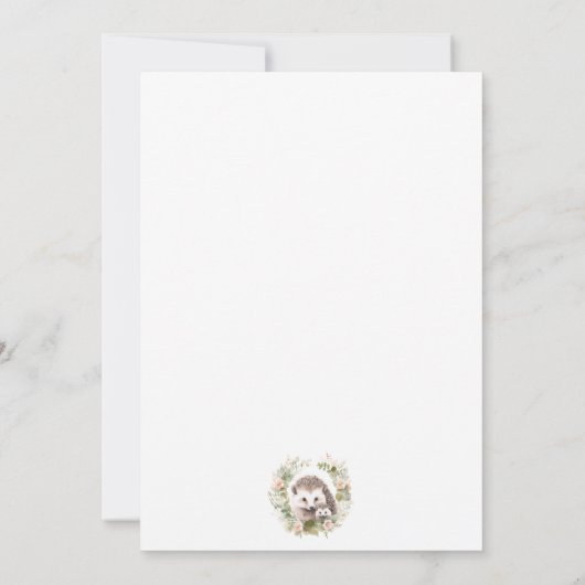 Invitation Baby shower de hérisson Spring (Dos)