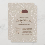 Invitation Baby shower de hérisson Woodland (Devant / Derrière)