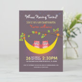 Invitation Baby shower de hibou - Regardez qui a des filles j (Debout devant)