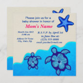 Invitation Baby shower de Honu de garçon (Devant / Derrière)