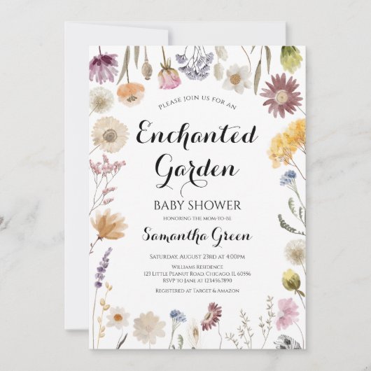 Invitation Baby shower de jardin (Devant)