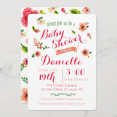 Invitation Baby shower de jardin (Devant / Derrière)