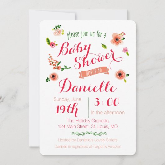 Invitation Baby shower de jardin (Devant)