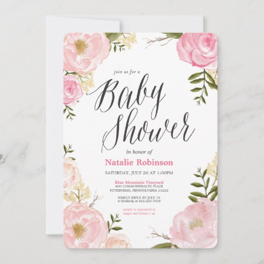 Invitation Baby shower de jardin (Devant)
