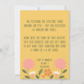 Invitation Baby shower de Jardin aux Fleurs Rtro (Dos)