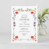 Invitation Baby shower de jardin botanique fleur sauvage (Debout devant)