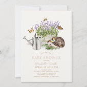 Invitation Baby shower de jardin d'abeilles de Hérisson (Devant)