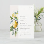 Invitation Baby shower de jardin de citron jaune minimal Boho (Debout devant)