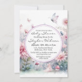 Invitation Baby shower de jardin de fées (Devant)