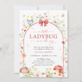 Invitation Baby shower de jardin de Little Ladybug Fleur sauv (Devant)