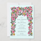 Invitation Baby shower de jardin de printemps Trellis rose (Devant)