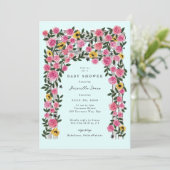 Invitation Baby shower de jardin de printemps Trellis rose (Debout devant)
