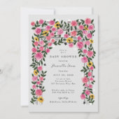 Invitation Baby shower de jardin de printemps Trellis rose (Devant)