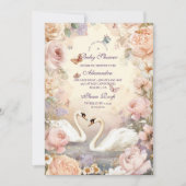 Invitation Baby shower de jardin du lac Swan (Devant)