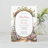 Invitation Baby shower de jardin enchanté magique Whimsical (Debout devant)
