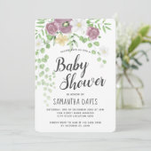 Invitation Baby shower de jardin Fleur sauvage Chic Watercolo (Debout devant)