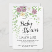 Invitation Baby shower de jardin Fleur sauvage Chic Watercolo (Devant)