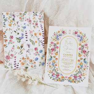 Invitation Baby shower de jardin Fleur sauvage de printemps c