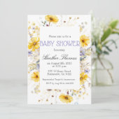 Invitation Baby shower de jardin Fleur sauvage élé (Debout devant)