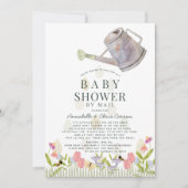 Invitation Baby shower de jardin fleuri Can par courrier (Devant)