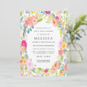 Invitation Baby shower de jardin fleuri de la camp (Debout devant)