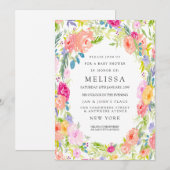 Invitation Baby shower de jardin fleuri de la camp (Devant / Derrière)