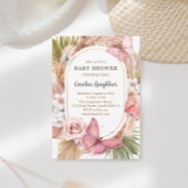 Invitation Baby shower de jardin fleuri de papillon d'aquarel