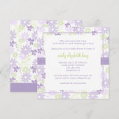 Invitation baby shower de jardin Lilac (Devant / Derrière)