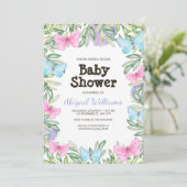 Invitation Baby shower de jardin papillon (Debout devant)