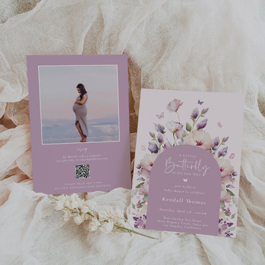 Invitation Baby shower de jardin papillon