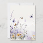 Invitation Baby shower de jardin papillon Lilac Fleur sauvage (Dos)