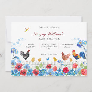 Invitation Baby shower de jardin paysager coloré
