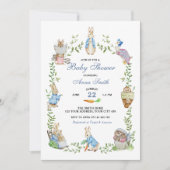 Invitation Baby shower de jardin Peter Rabbit (Devant)