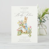 Invitation Baby shower de jardin Peter Rabbit (Debout devant)