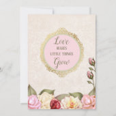 Invitation Baby shower de jardin romantique Roses vert rose (Dos)