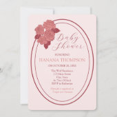 Invitation Baby shower de jardin, Rose (Devant)