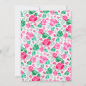Invitation Baby shower de jardin rose vert Rose Fleurs (Dos)