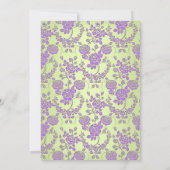 Invitation Baby shower de jardin Rose violet et ve (Dos)