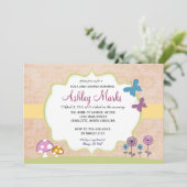 Invitation Baby shower de jardin rustique (Debout devant)