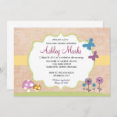 Invitation Baby shower de jardin rustique (Devant / Derrière)